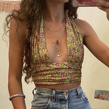 tank top for Crop Tops women yellow red Women&#39;s Crop