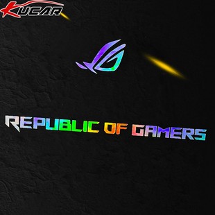 败家之眼logo华硕ROG笔记本电脑机箱贴纸玩家国度镭射电动车贴纸