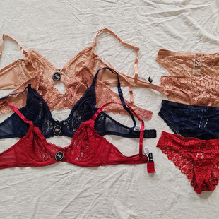 蕾丝性感法式 有钢圈薄款 文胸内衣bra套装 一套断码 D44 杂款 35女式