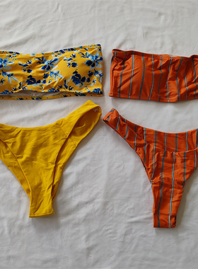 D23-11女式抹胸三点套装一套文胸内衣性感分体式泳衣泳装游泳夏季