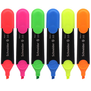 3支起 大容量德国进口Schneider施耐德150彩色荧光笔学生重点标识莹光笔办公记号笔马卡龙新色获奖文具 包邮