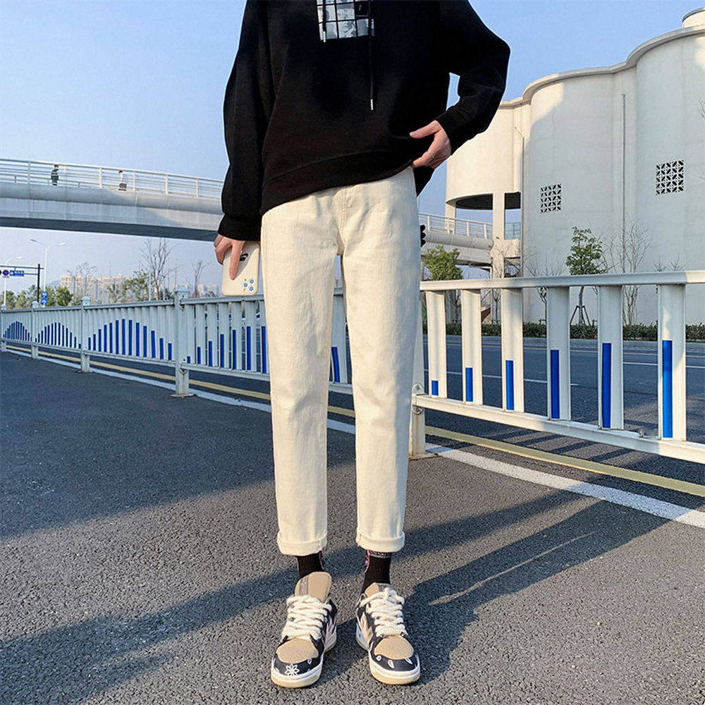 哈伦直筒牛仔裤女装九分烟管百搭韩版学生春秋季新款高腰宽松显瘦