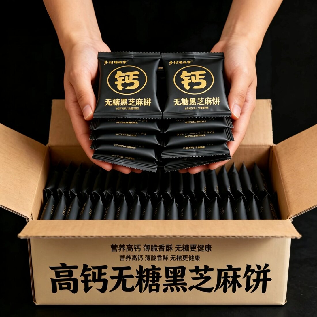 无糖高钙黑芝麻薄脆饼独立装