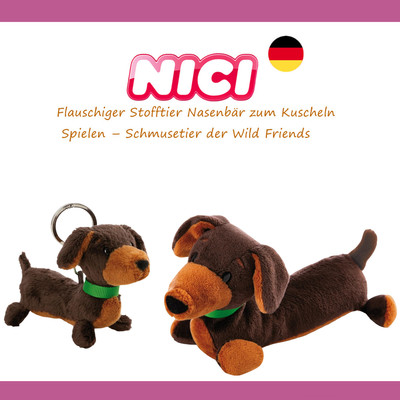 德国NICI腊肠狗毛绒玩具公仔玩偶