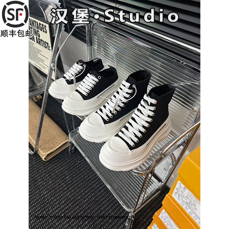 明星同款麦坤帆布鞋男高帮2025秋