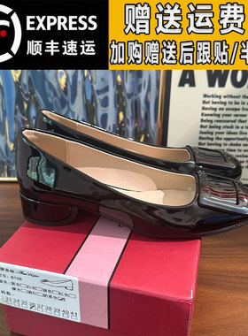 rv粗跟黑色玛丽珍鞋女真皮2025秋季一脚蹬方扣通勤单鞋女百搭女鞋