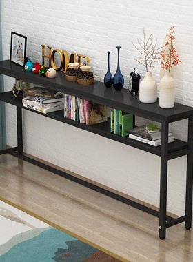 长条窄桌15 20cm宽沙发后靠墙置物架长方形桌床尾双层100高窄桌子