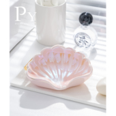 贝壳沥水肥皂盒创意香皂盒置物架卫生间浴室家用陶瓷不积水皂碟