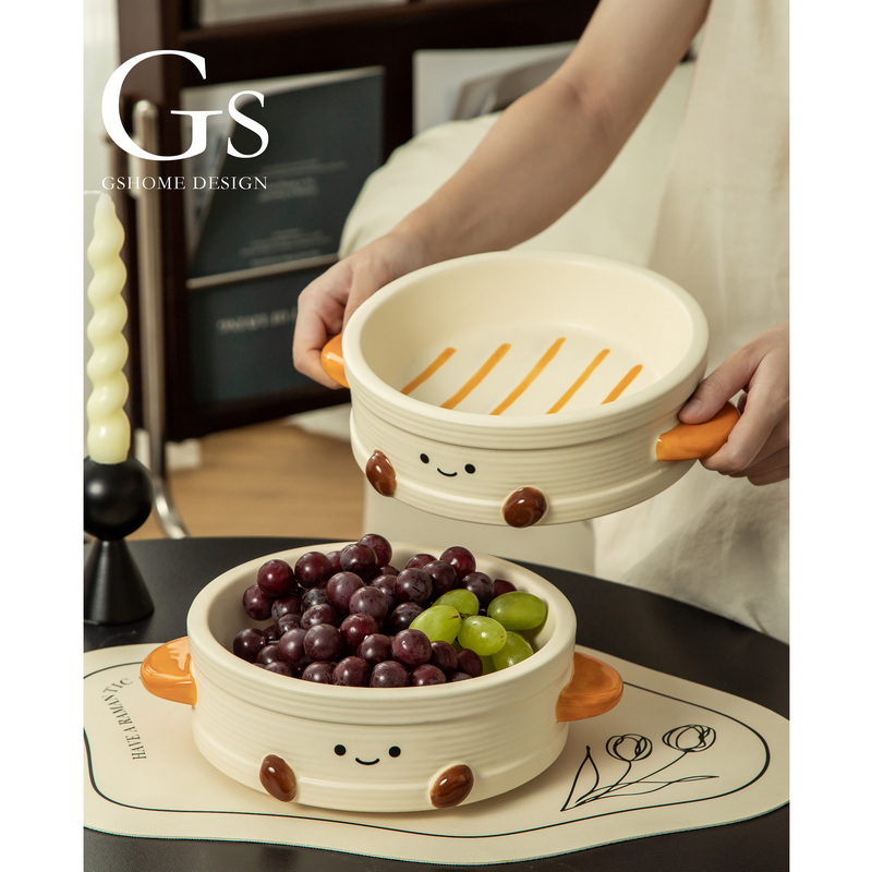 【全网热卖】创意蒸笼水果盘陶瓷