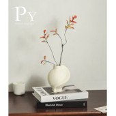 意式 极简陶瓷工艺土星花瓶摆件高档设计小众轻奢高级艺术感仿真花