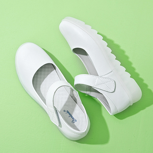 护士鞋女软底舒适透气白色增高厚底不累脚平底防滑防臭春夏季2023