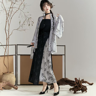 【风回小院竹影】魏晋北朝褶衣汉服晋制改良新中式吊带旋裙套装