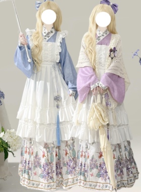 风回小院原创汉洋折衷汉服明制琵琶交领袖马面洛丽塔可爱秋冬套装