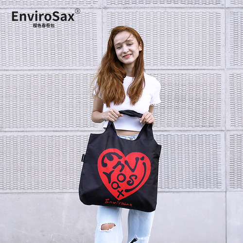 EnviroSax爱心LOGO流行色购物袋