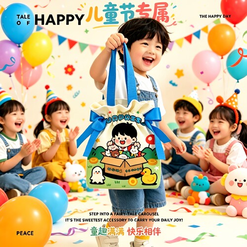 幼儿园生日礼物零食伴手礼帆布袋