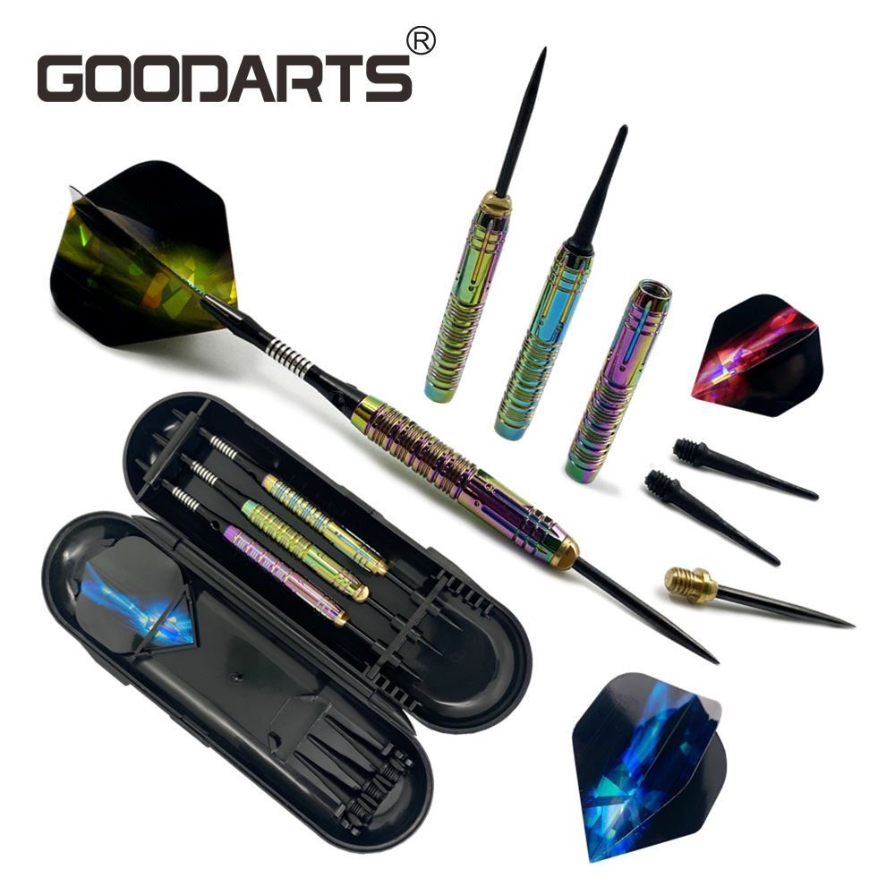 GOODARTS飞镖3支高端硬式飞镖针比赛彩虹钨钢飞镖套装darts23克