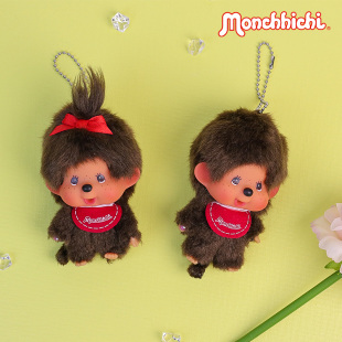 Monchhichi萌趣趣可爱包包挂件经典围兜款女孩礼物潮玩时尚配饰