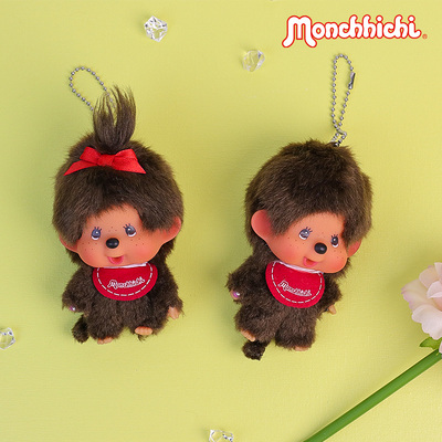 Monchhichi萌趣趣可爱包包挂件经典围兜款女孩礼物潮玩时尚配饰