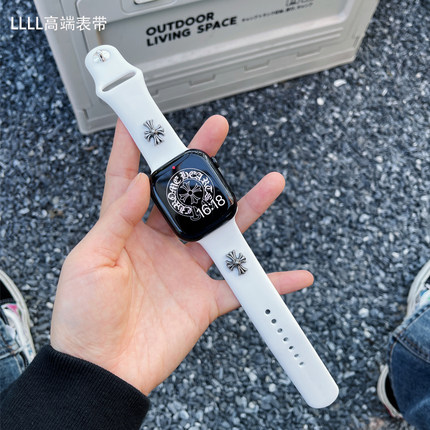 复古克罗心硅胶表带适用iwatchS910苹果手表Applewatch11表带运动