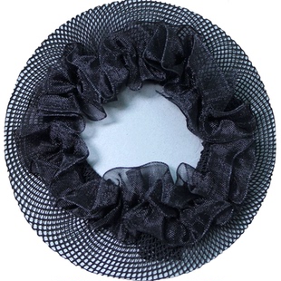 儿童舞蹈考级专用盘发网兜职业头饰头花隐形黑丸子头发网套拉丁舞