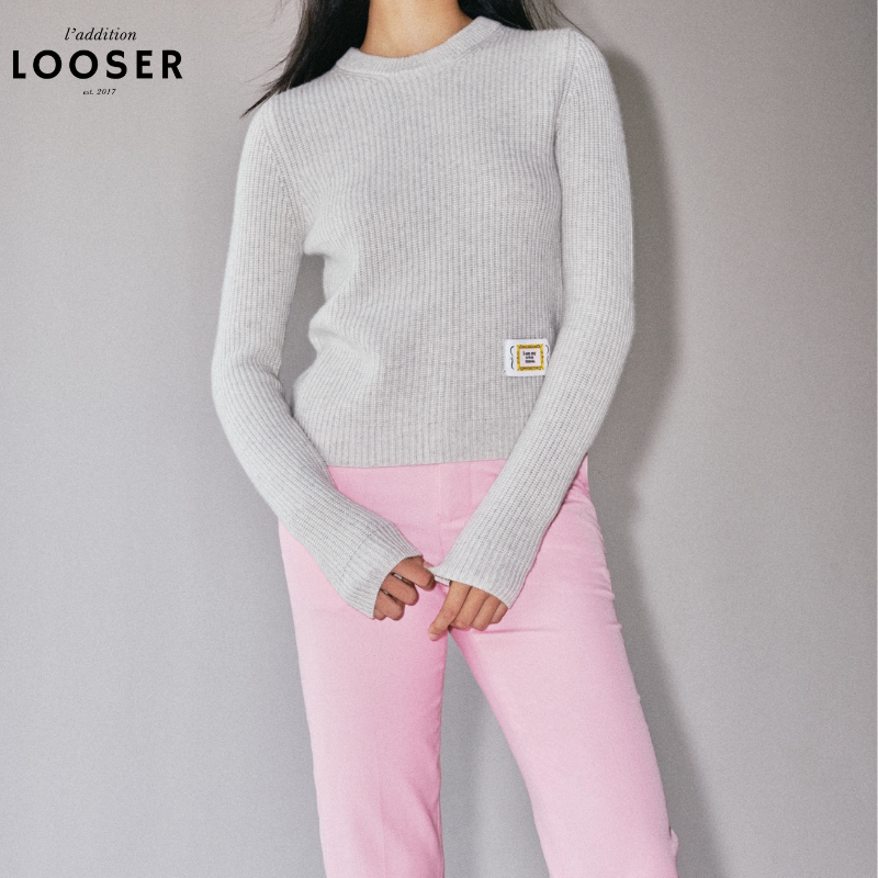 LOOSER经典款圆领羊绒套头毛衣