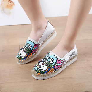 厚底小香风渔夫鞋女2025新款夏季麻底透气一脚蹬懒人平底玛丽布鞋