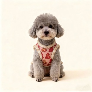 喜庆拜年服猫咪狗狗宠物衣服秋冬新款 雪纳瑞比熊泰迪国风加绒背心