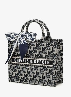 手提包包女新款D家单肩斜挎包百搭刺绣提花字母托特包