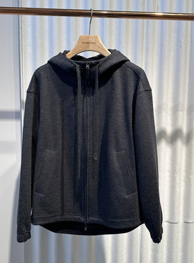 播broadcast毛呢外套2025冬商场同款呢子连帽卫衣上衣BDS4WD3506