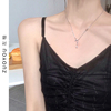 the republic of korea tender girl Pearl Pendant Necklace Refinement zircon A small minority temperament clavicle neck Jewelry X642