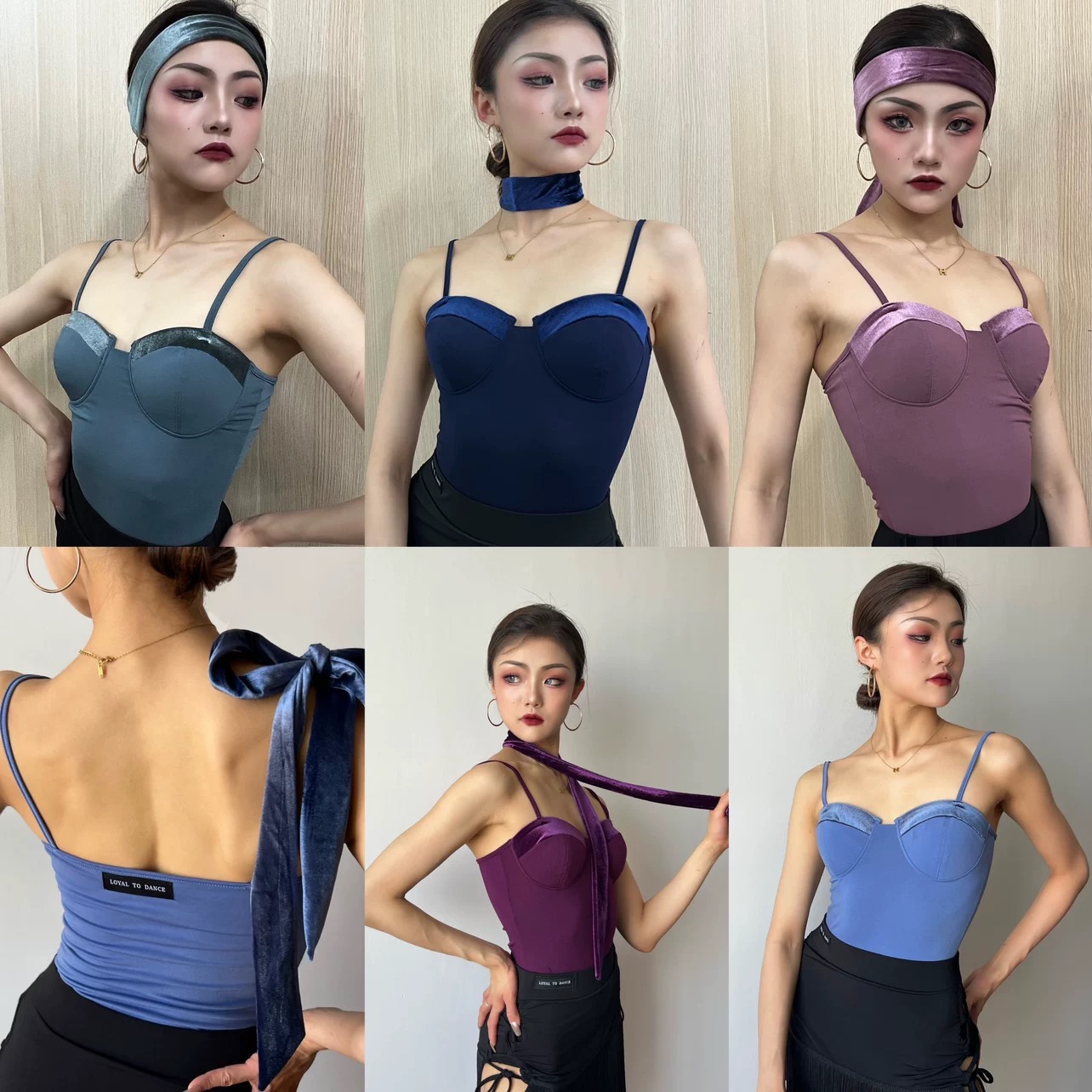 LOYAL拉丁舞服女新款多色吊带送带子开叉流苏半裙含底裤表演摩登