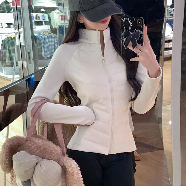 网红同款小蛮腰轻薄鹅绒羽绒服女冬季新款短款修身跑步运动外套