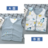 婴儿纯棉双面马甲春秋外出儿童新生儿薄款 坎肩宝宝小马夹