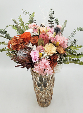 南非进口天然干花永生花真花帝王班克木玫瑰混搭生日花束北欧软装