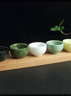 天然玉石小茶碗蓝田玉南玉药王石功夫茶杯十元模式玉器展会地摊