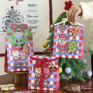 圣诞节糖果糖果包装 立袋可爱卡通手提袋烘焙曲奇雪花酥饼干手提袋