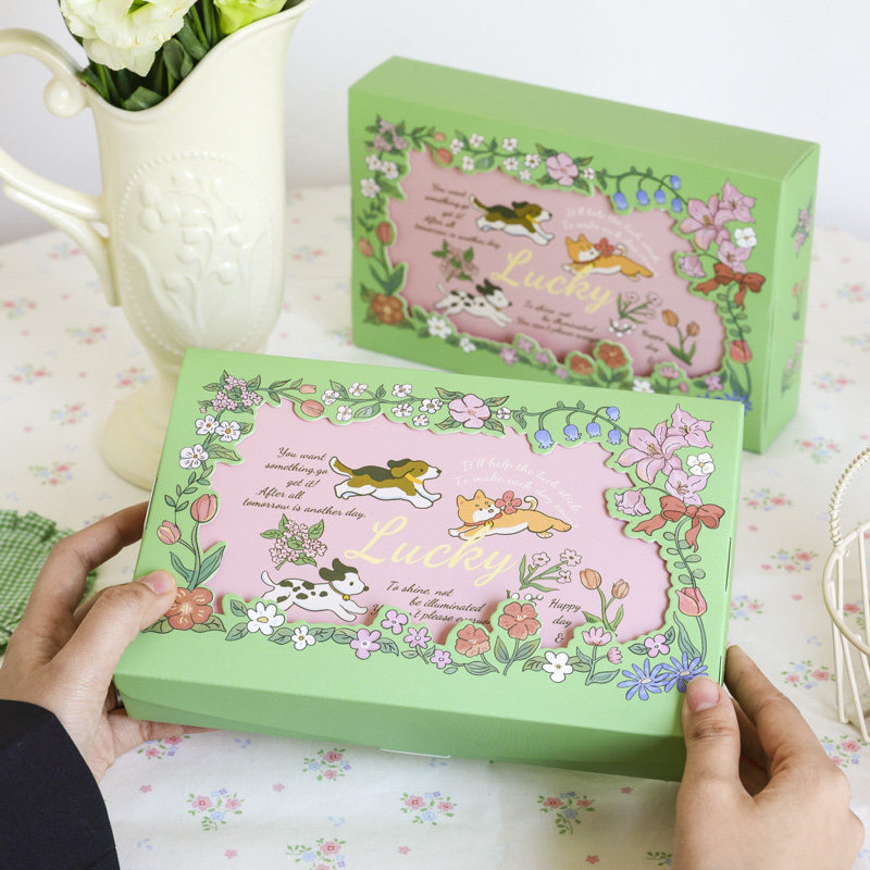 2026新款烘焙饼干曲奇糖果雪花酥绿豆糕包装盒翻盖盒打包盒礼盒子