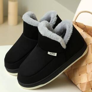 2025新款冬季加绒加厚保暖棉拖鞋居家一脚蹬中老年人爸爸棉鞋男款