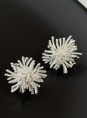 MAGICBOXACC独特超闪烟花镶钻设计感925银针百搭耳环耳钉耳饰品女