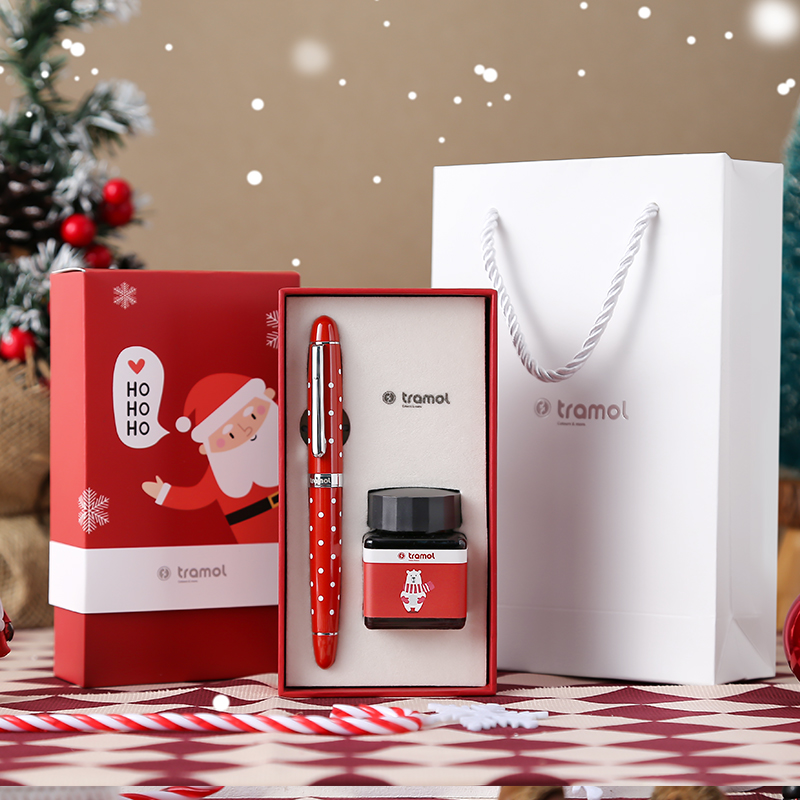圣诞节小众礼物圣诞波点钢笔礼盒