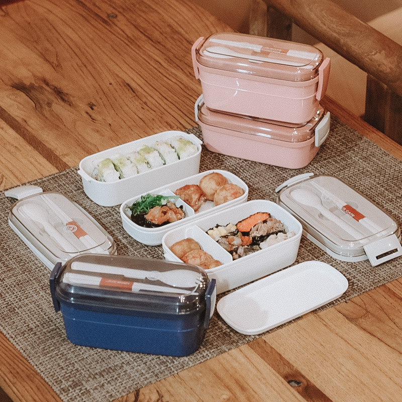 Asve微波炉加热饭盒饭盒健身饭盒水果盒学生儿童双层隔间