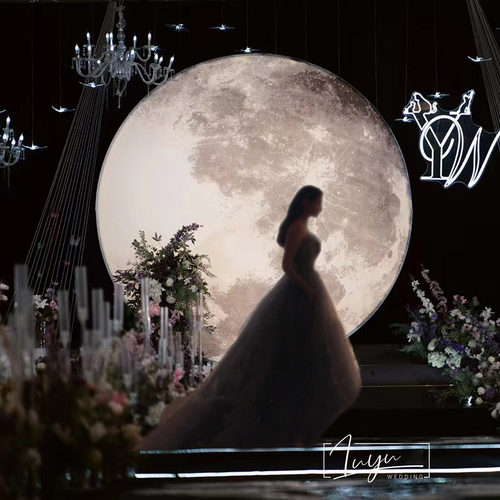 婚庆圆月亮摆件婚庆道具路引圆形