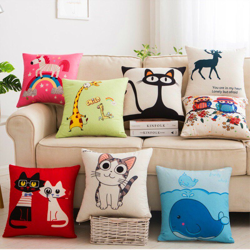 四季卡通印花薄款抱枕套床头靠背沙发大靠垫可爱汽车抱枕不含芯|msdalam kategori rumah Fabrik, bantal/bantal - dari Buy2taobao.com untuk memberikan perkhidmatan ejen Taobao profesional membeli