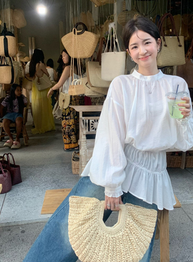 【YUXI严选】春款藏肉满分超有设计感春日韩里韩气松弛氛围感衬衫