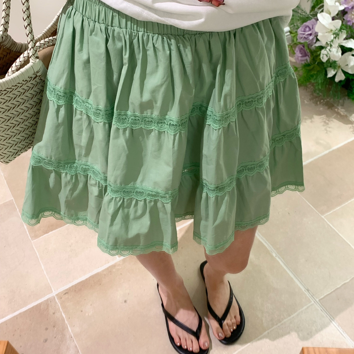 夏上新韩版蕾丝蛋糕半身裙