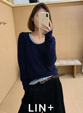 【YUXI严选】爆款万能叠穿打底超细美丽诺羊毛卷边大U显瘦打底衫