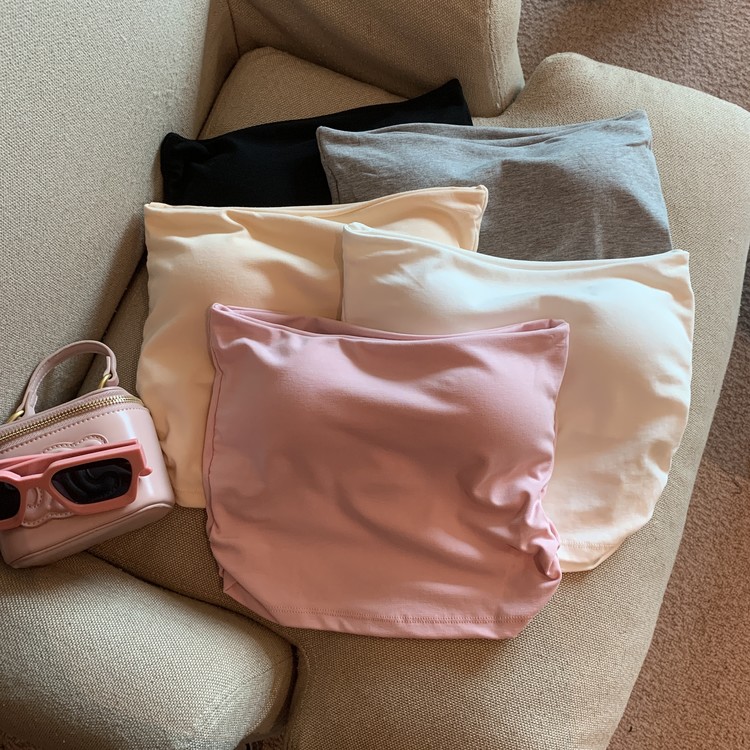 粉色带胸垫吊带背心女外穿