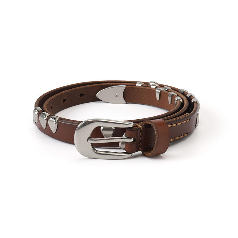 thumbnail for Borrowed Project metal prong buckle rivet belt vegetable tanned top cowhide hand-set pin buckle belt