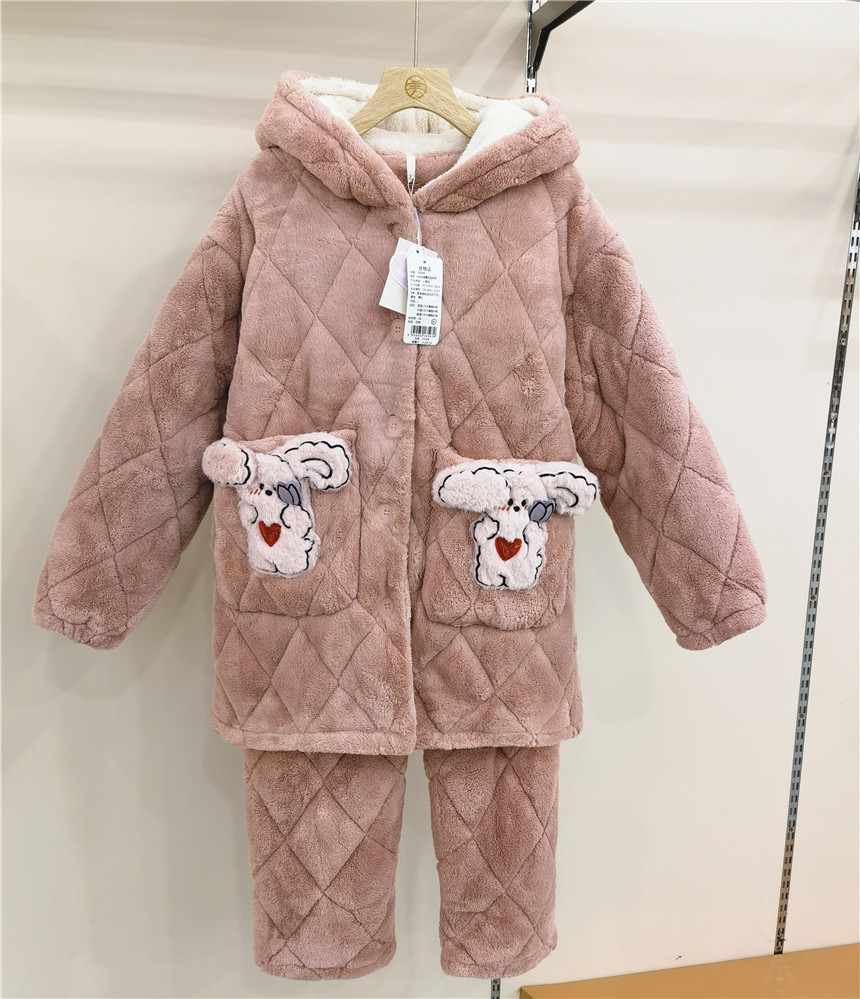 冬季新品79549舒适美狐绒夹棉加厚保暖女士套装家居服睡衣,女士内衣/男士内衣/家居服,睡衣/家居服套装,淘宝优惠券,粉丝福利购,淘宝优惠卷