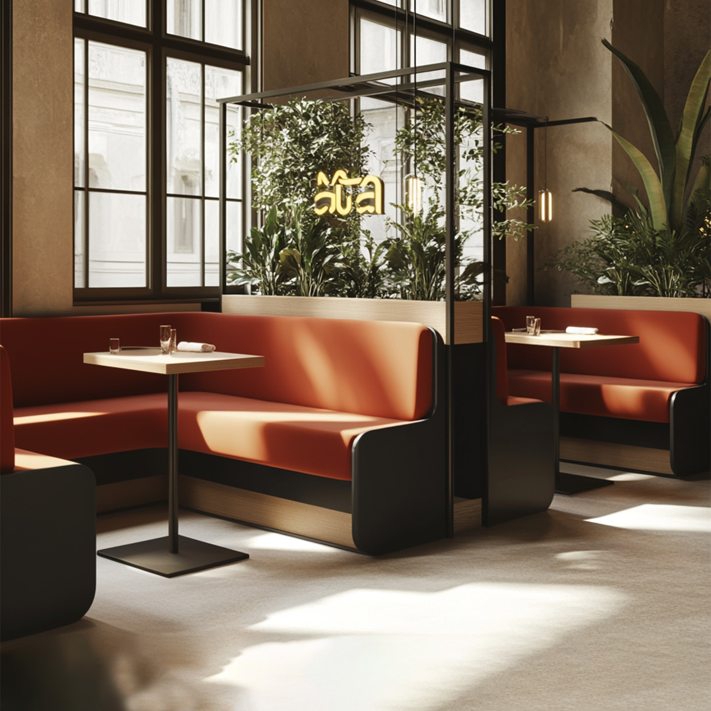 意式轻奢靠墙卡座沙发包厢座椅